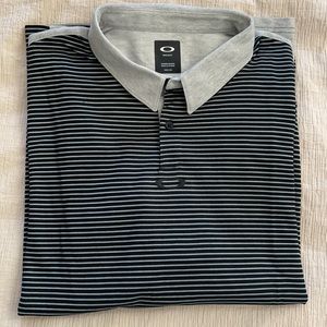Oakley Mixed Media Striped Polo Shirt Size XL